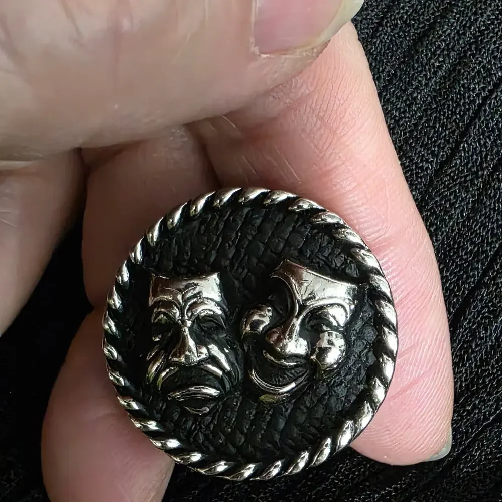 Comedy Tragedy Cufflinks Silver Tone Theater Mask